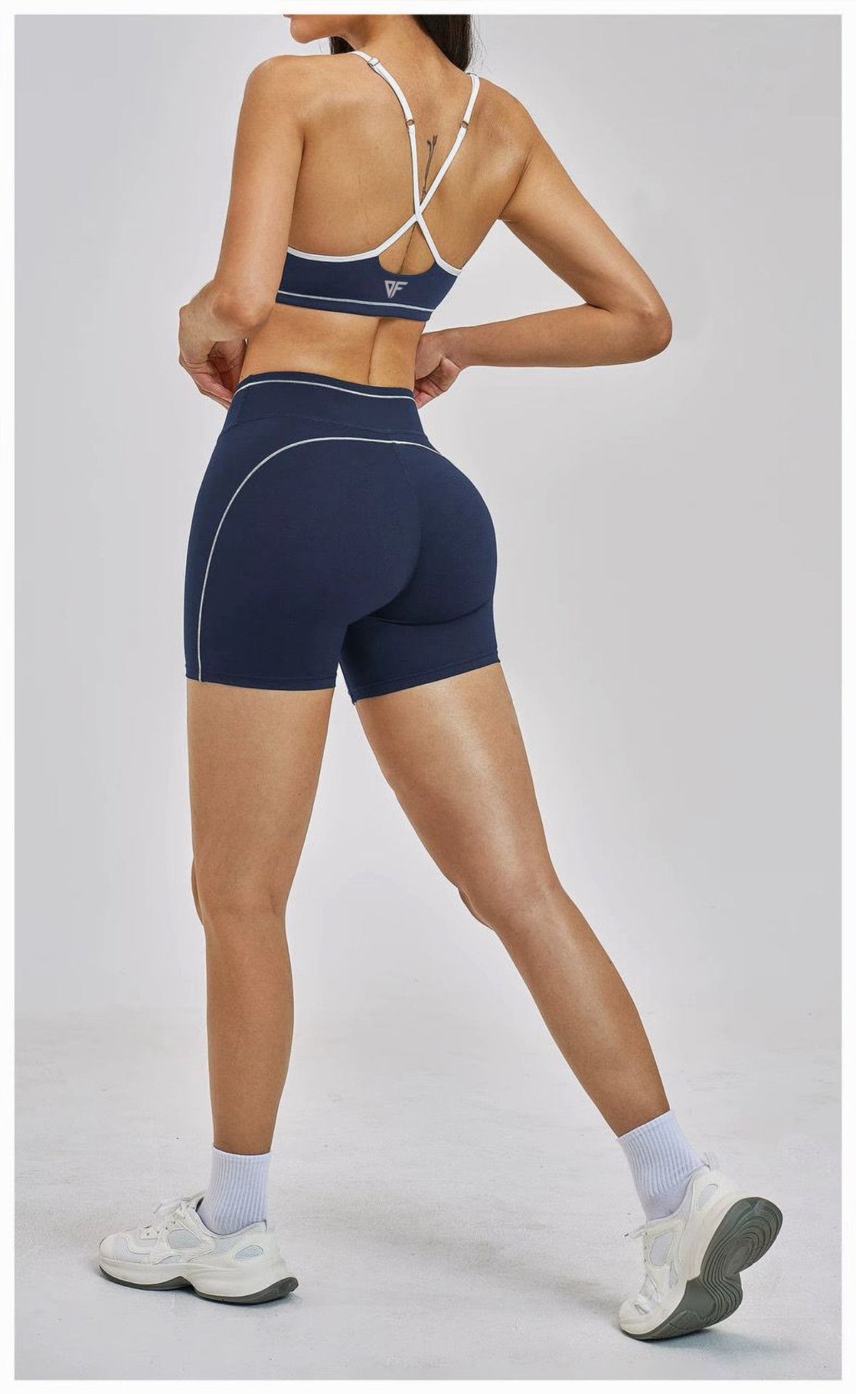 Navy Sculpt Short Set