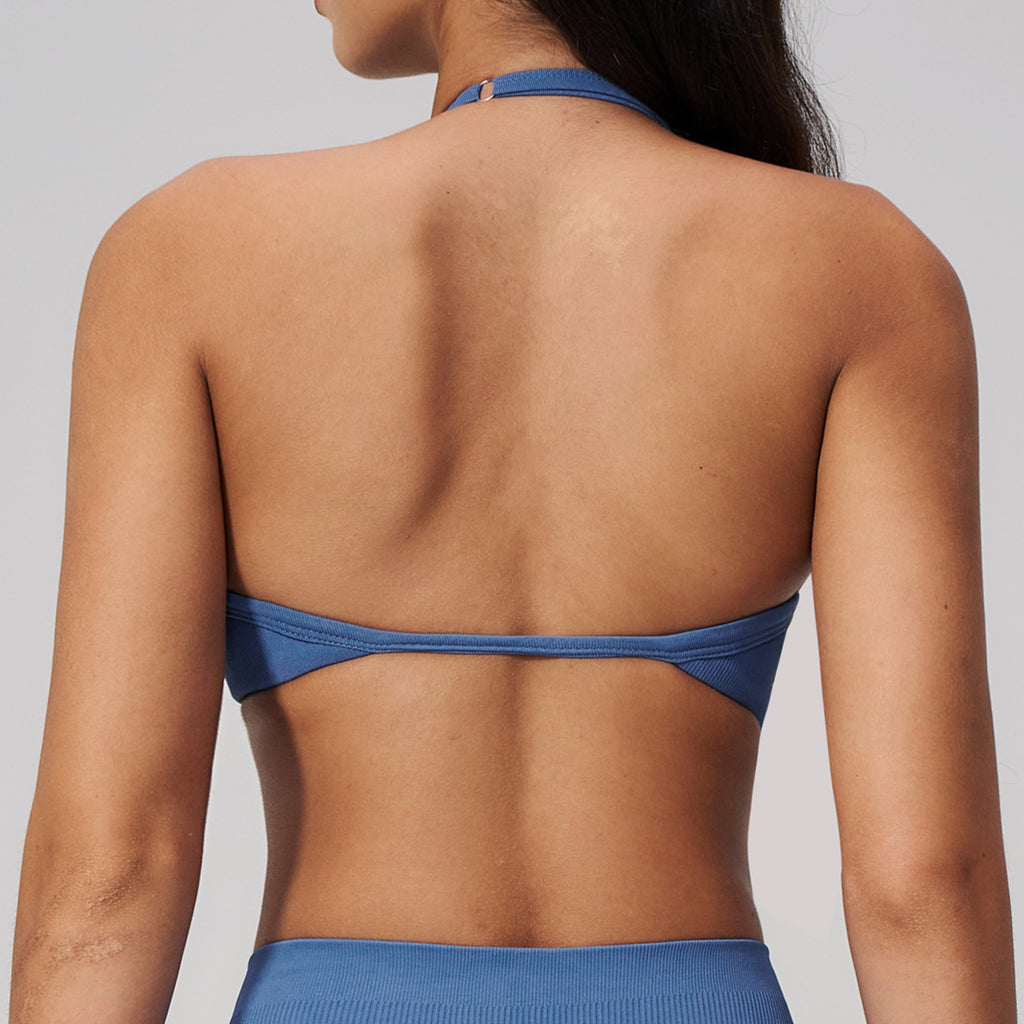 DFER V-Neck Halter Sports Bra