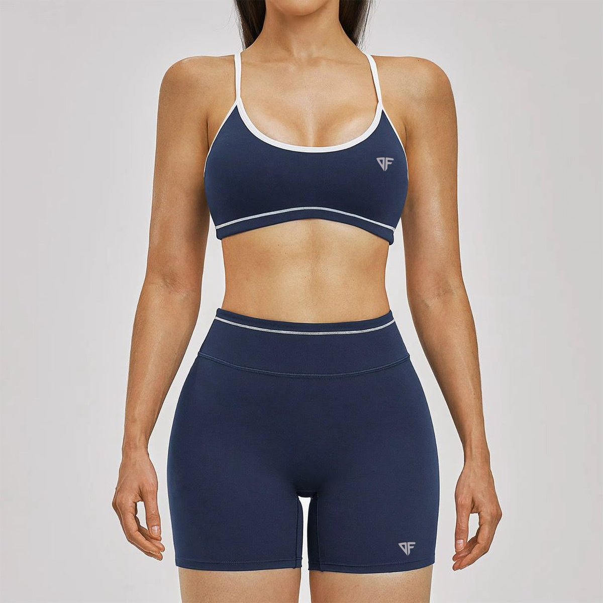 Navy Sculpt Short Set