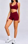 DFER Sculpt Short Set – Burgundy Wine