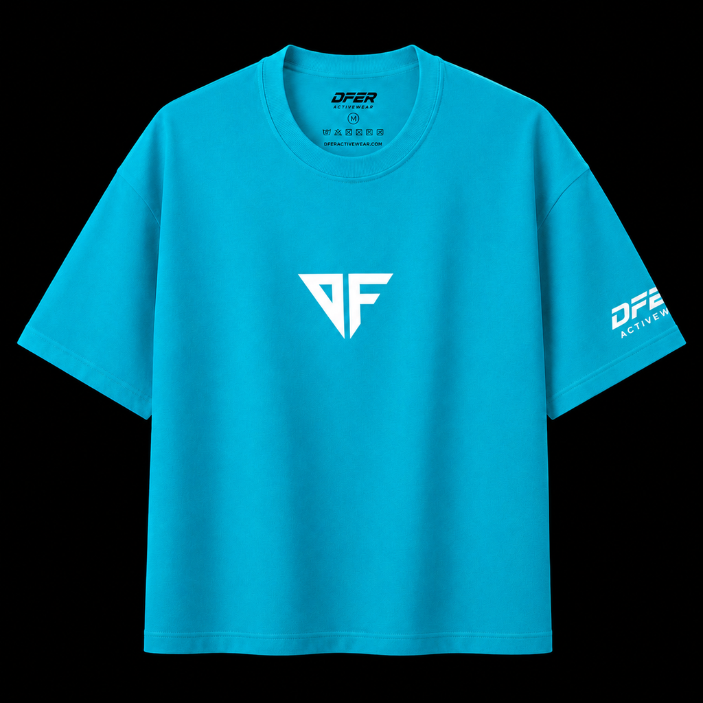 DFER Premium Oversized T-Shirt -Turquoise Blue
